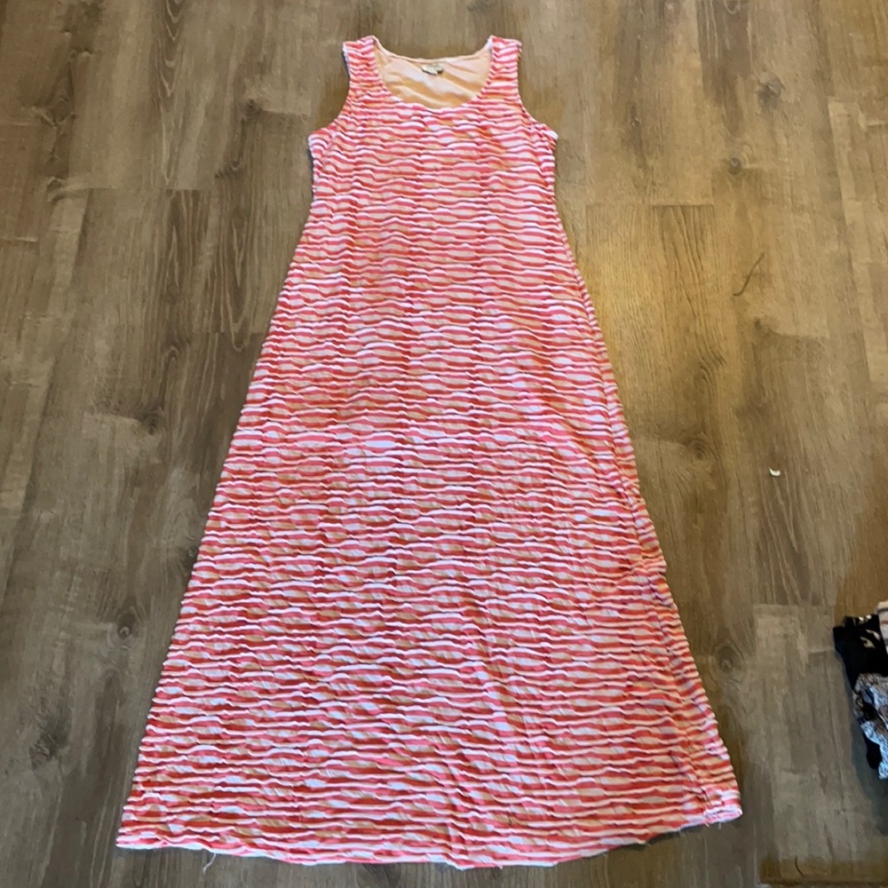Pink and white dress